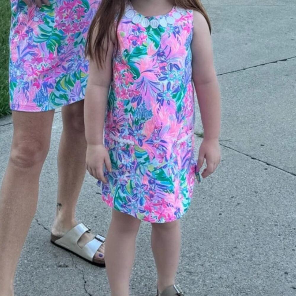 Lilly Pulitzer x Disney Girls Multicolor Little Lilly Classic Shift Dress Size 4